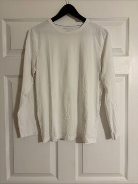 Mack Weldon Men's White Premium Pima Cotton Long Sleeve Crew Neck T-Shirt